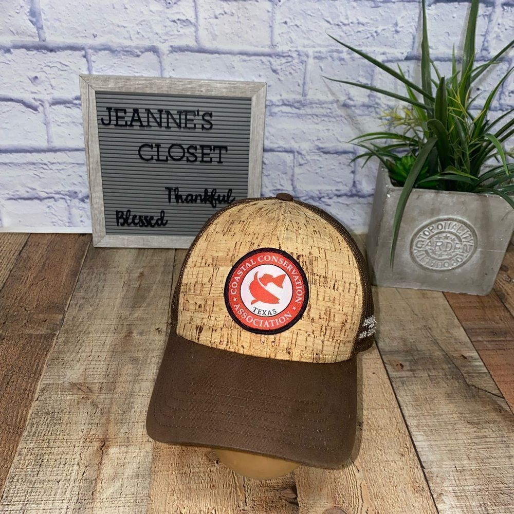 💜 Coastal Conservation Association Texas Fishing Cork Cap Hat Snap Back - Picture 3 of 6